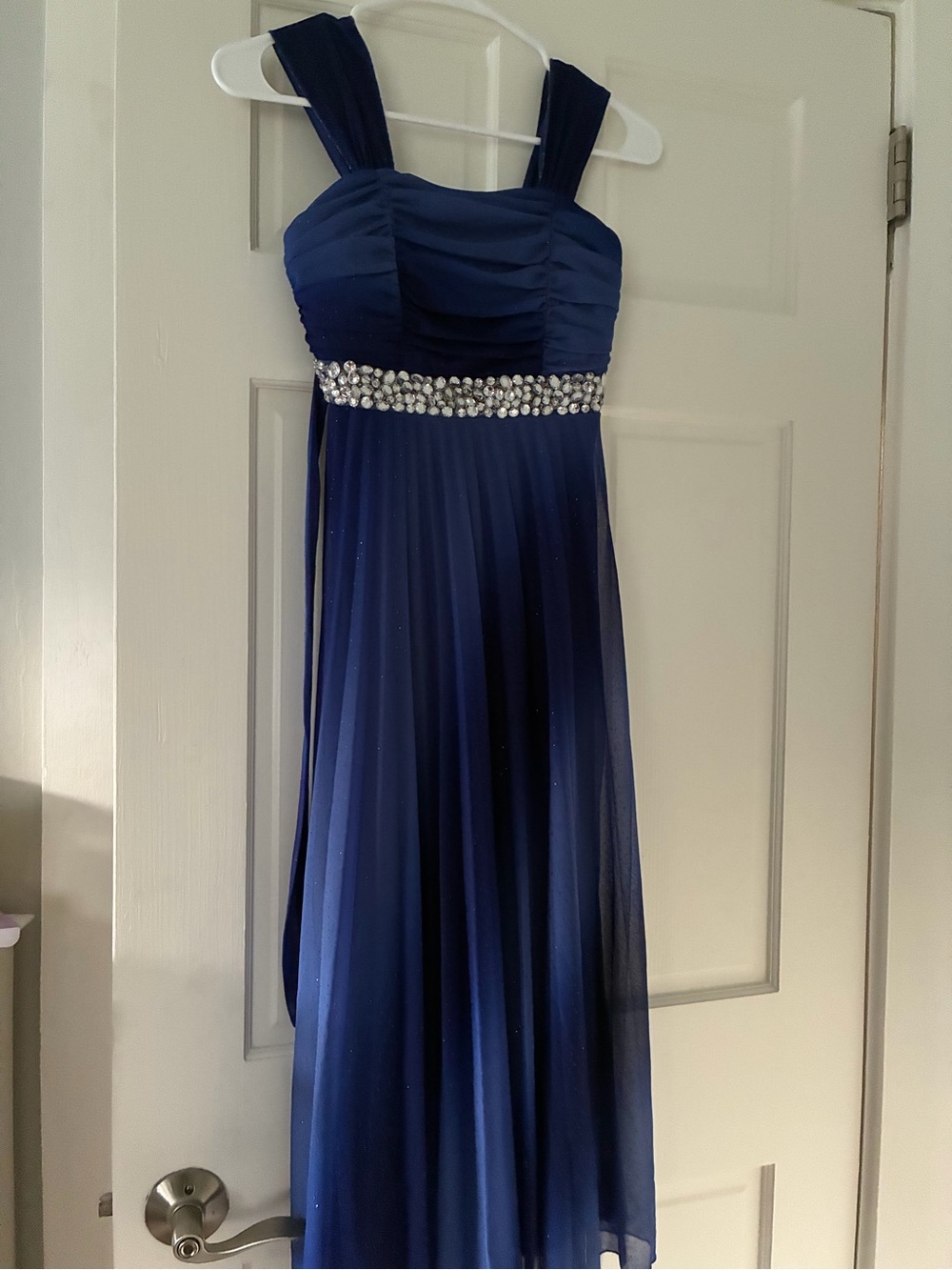 Bedazzled Blue Prom Dress
